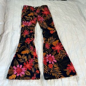 NWT Free People Printed Bell Bottoms